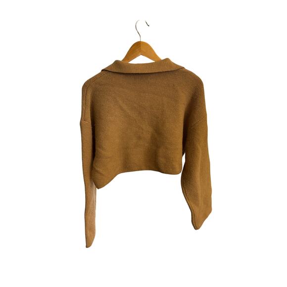 OAK + FORT Collared V Neck Cropped Sweater - Picture 7 of 7